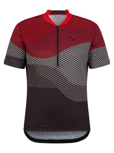 Ziener Nemic - Maillot de Ciclismo para Hombre, de montaña, de Carreras, Transpirable, de Secado rápido, elástico, Manga Corta, Rojo, Talla 60