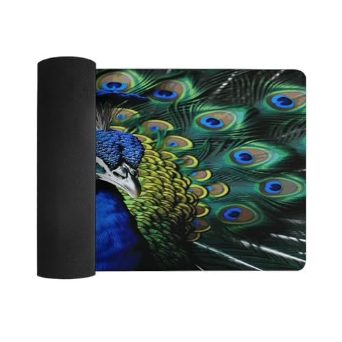 Blue Peacock Desk Mat Non-Slip Large Mouse Pad 60x30 cm miniatura 3