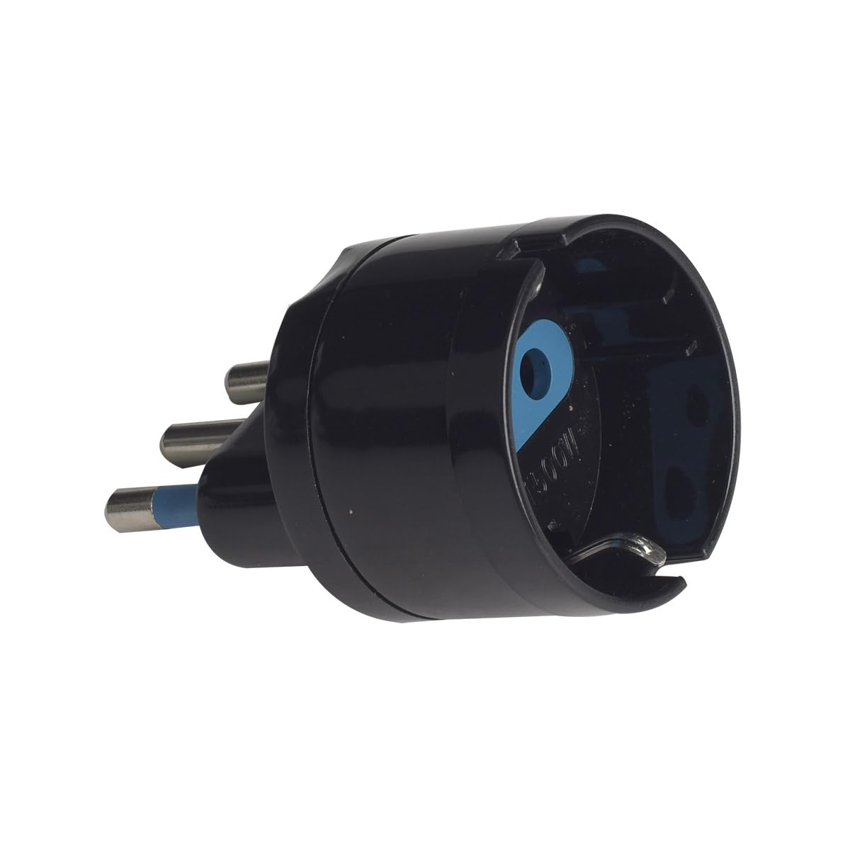 Adattatore da Viaggio con Presa Schuko 10A/16A 2P+T a Spina Elettrica 16A 3 pin, Adattatore Bipasso a Attacco Italiana 16A (25 Pezzi, Nero)