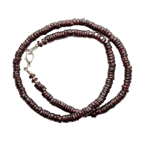 Collier de perles de grenat naturel LKBEADS fait main 45cm de qualité gemme