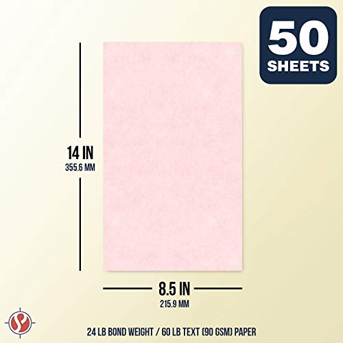 New Ice Pink Stationery Parchment Paper – Great For Writing, Certificates, Menus And Wedding Invitations | 24Lb Bond Paper | 8.5 X 14” | 50 Sheets Per Pack #TOP5