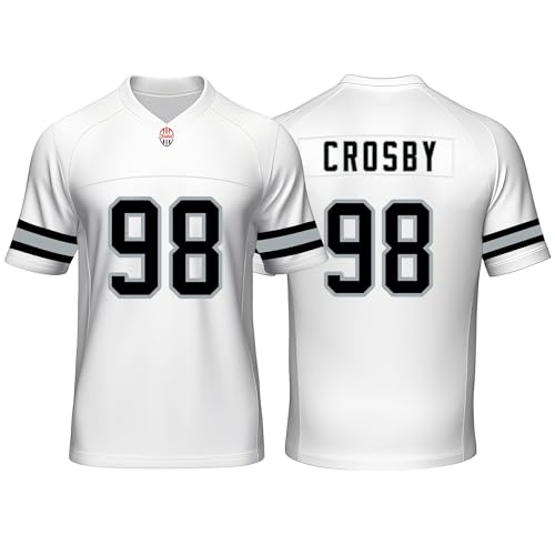 Custom Mens/Youth Football Maxx Stitched T-Shirt for Sports Fan Crosby White No Brand/Logos