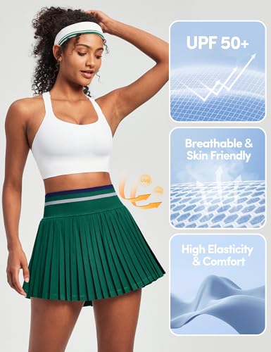 IUGA Pleated Tennis Skirt High Waisted Golf Skirts for Women with Pockets Athletic Skirt Skort with Build-in Shorts4