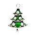 Housweety 10 SP Enamel Rhinestone Christmas Tree Charm Pendants