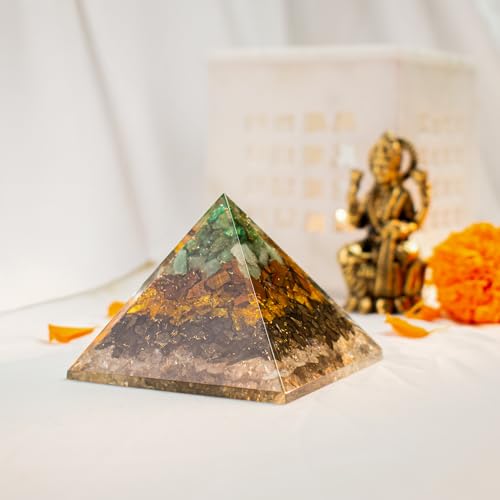 Image of Astrotalk Dhan YOG Resin Pyramid | Home Decor Items for Wealth, Success & Positive Energy | Vastu Items for Home & Mandir | Decorative Items for Living Room | Home Decor Gift Item