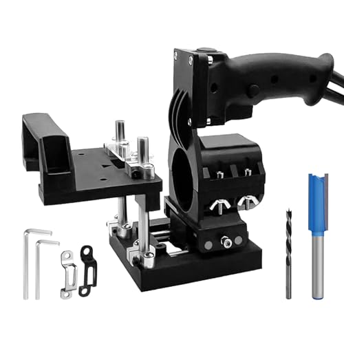 SYWAN Mortising Jig and Loose Tenon Joinery System, 2 in 1 Mortise and Tenon Jig Tool for Woodworking Router Invisible Slotting Bracket Trimming Machine Hole Stand for Adjust Trimming Length and Width