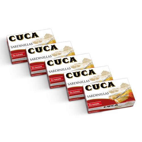Cuca Sardinillas en tomate, 1 pack de 5 latas de 90gr