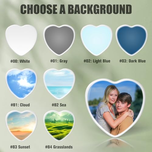 Image of Heart Porcelain Photo Memorial Garden Stones, Headstones for Graves, Waterproof Outdoor Picture, Photo Plaques for Cemetery, Custom Cameo Insert, Ceramic Picture for Gravestones Grave Markers