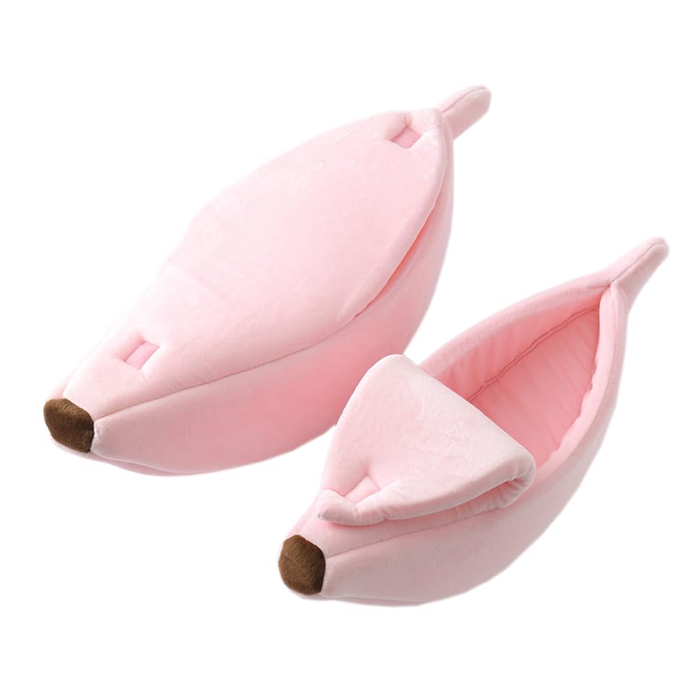 SMDARROY Banana Cat Bed, Cosy Cat Cave House & Soft Pet Hideaway, Warm Cat Beds for Indoor Cats, Kittens & Small Dogs, Washable Small Dog Bed & Puppy Cushion, Cute Cat Beds & Dog Bed