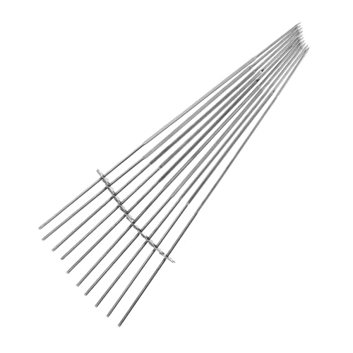 UPKOCH 10 Piezas Signo de la barbacoa de engranajes brocheta de kebab exterior para Carne inoxidable acero alambre de barbacoa brochetas parrilla de brocheta señal de barbacoa Plata