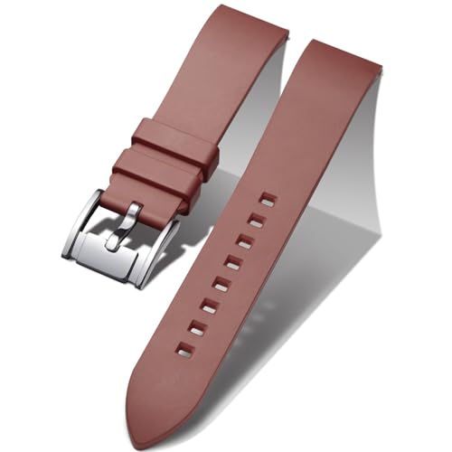 BINLUN FKM Rubber Watch Band Quick Release Fluororubber Watch Straps 19mm 20mm 21mm 22mm 24mm Durable Fluoro Silicone Sport Watchbands Replacement for Men Women Black/Brown/Blue/Red/Green/Orange by BINLUN - Used condition - US$10.69
