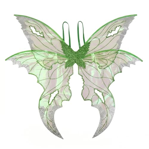 STANETCO Adult Fairy Wings (35.43 x 31.5) Butterfly Wings Costume Accessory for Womens Easter Halloween Cosplay Parties (green)