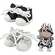 YAYNO 2 Paar Mini-Puppenschuhe Süße Schnürschuhe aus Canvas für 17cm/15cm Große Plüschpuppen Griffbrettschuhe Spielzeug-Outfit-Accessoires (Grau und Schwarz)
