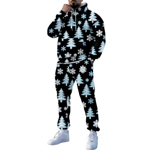 Traje de Navidad para hombre con capucha conjunto deportivo de jogging tallas grandes 2