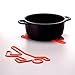 Peleg Design Crime Scene Silicone Trivet Pan Holder Set Kitchen Trivet Mat Heat Resistant to 450 °F, Non-Slip Flexible Hot Pad Trivet Pot Holders, Red