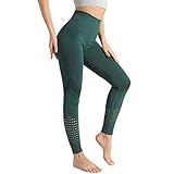  Pantaloni da Yoga Tute da Ginnastica Sexy da Donna Training Sport Hollow out Vita Alta Dimagrante Spandex Leggings da Corsa per Palestra Yoga Pilates (Verde, M)