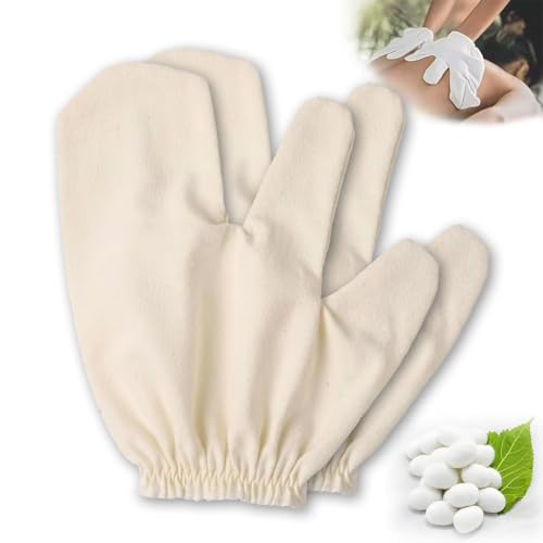 Garshana Gloves Raw Silk Massage Gloves Ayurvedic Massage Garshana Gloves for the Lymphatic System Dry Brushing Exfoliating & Body Scrub Elastic Wrist Bands Massage Gloves.