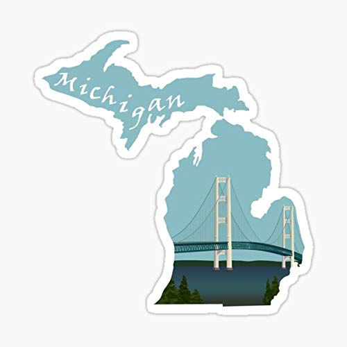 Michigan: Mackinac Bridge Sticker - Graphic for Auto, Wall, Laptop, Cell, Truck Windows, Cars