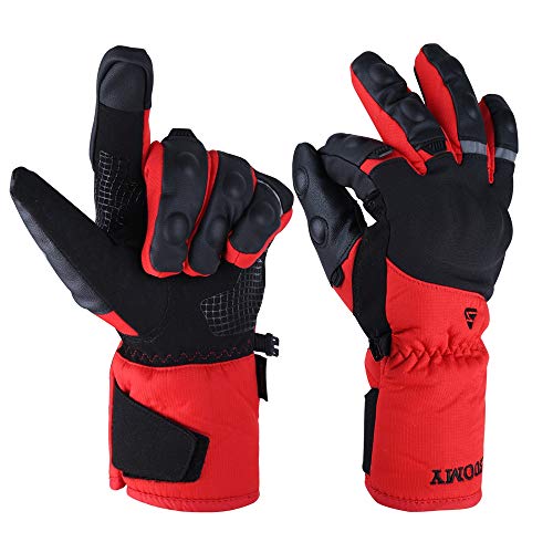 Goture Guantes Moto Invierno para Hombre Mujer Impermeables Térmico Guantes de Moto Invierno con Proteccion Pantalla Tactil Dedo Completo para Invierno