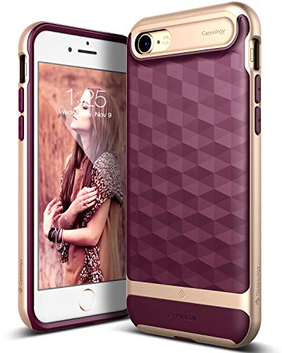 Caseology Parallax for Apple iPhone 8 Case (2017) / for iPhone 7 Case (2016) - Award Winning Design - Burgundy (D)