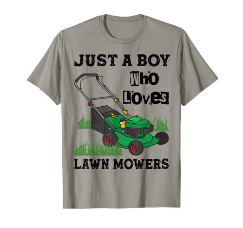 Just A Boy Who Loves Lawn Cortacésped Divertido Camiseta