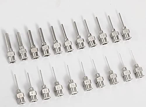 Snapcare Pharamaceuticals Dispensing Metal Needle Liquid Dispenser Needle Glue Dispensing Blunt Tips Industrial Dispensing Tips Threaded Lure Lock for Bottle Needle Tube (100 Pieces) - 23 G