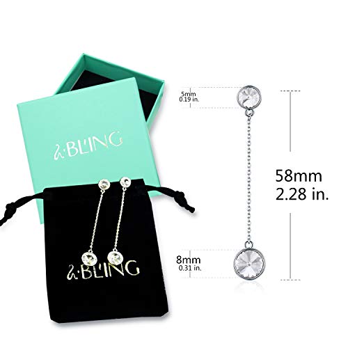 Sbling Platinum-Plated Drop Earrings Made With Swarovski Crystals (4.25 Cttw; White Clear)-Gifts For Women/Girls #TOP5