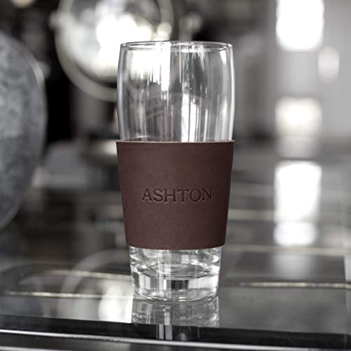 Northwind Custom Leather Pint Glass Sleeve. Monogrammed Wedding Gift. thumb #6