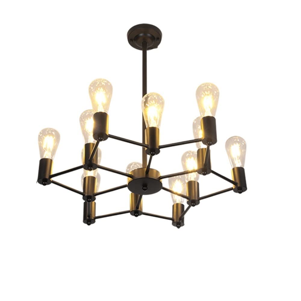 Lustre vintage 12 lumières géométrique pour éclairer efficacement les grands salons sombres