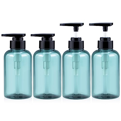 Shampoo And Conditioner Bottles Refillable, 4 Pack Kimqi 10Oz/300Ml Empty Shower Plastic Soap Dispenser Bottle With Pump For Guest Bathroom Lotion Body Wash #TOP29