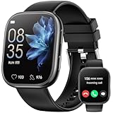 Smartwatch Damen Herren, 1.83" HD Fitnessuhr mit Telefonfunktion, Fitness Tracker mit SpO2 Pulsmesser Schlafmonitor Schrittzähler, 100+ Sportmodi Sportuhr, IP68 Wasserdicht Smart Watch für Android iOS