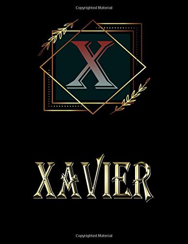 Xavier: Personalized Name Sketchbook.Monogram Initial Letter X Journal. Xavier Cute Sketchbook on Black Cover , Blank Paper 8.5 x 11 ,Great For Drawing, Sketching, Crayon Coloring and colored pencil