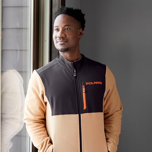 Polaris Tan Full Zip Trail Mid Layer Jacket Moisture Wicking Fleece Insulating - Medium3