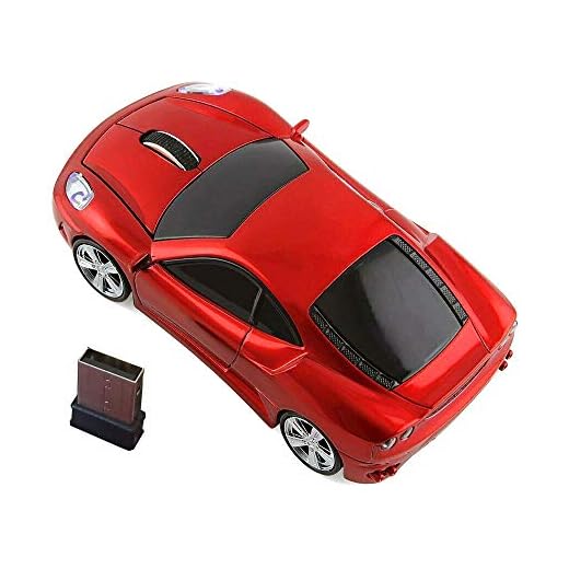 Kamouse Wireless Car Mouse, 2.4G Optical Ergonomic USB Wireless Game Mice 1600DPI for Laptop Pc Desktop Windows 10