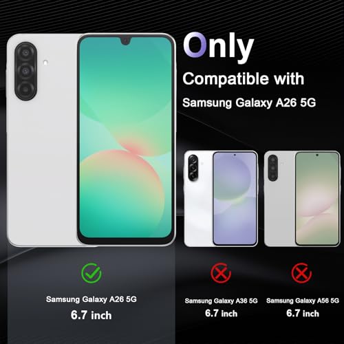 Image of Case for Samsung Galaxy A26 5G, Military Grade Drop Protection Phone Case, Yellowing Resistant, Anti-Scratch Hard PC Back, Shockproof Hard Ultra-Thin Protective Cover, Clear