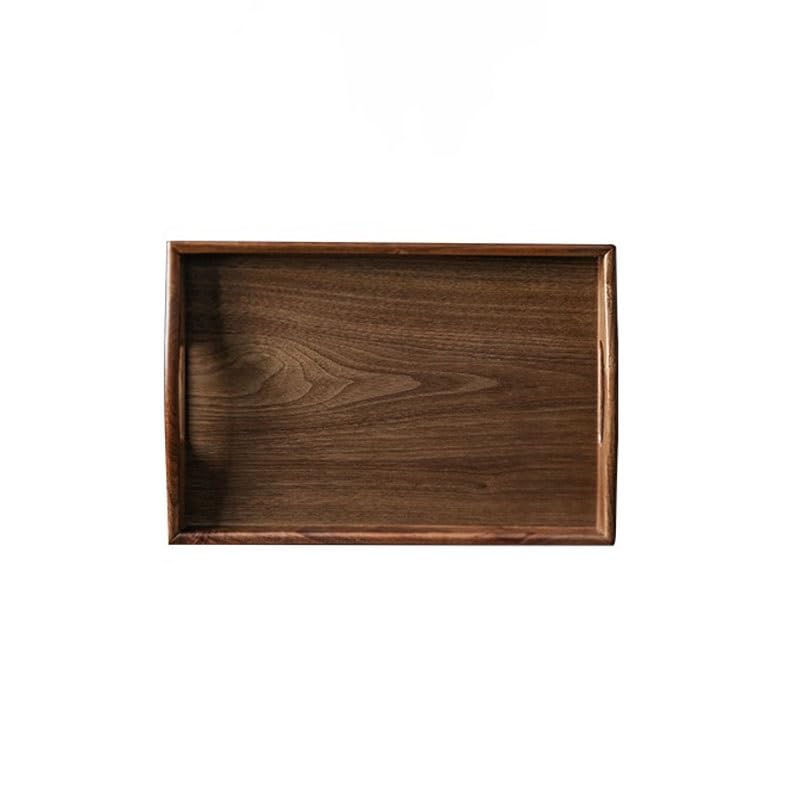Bandejas Servir Comida Bandeja de té China Nogal Negro, Bandeja Rectangular Madera Maciza for el hogar, Taza Mesa Cama