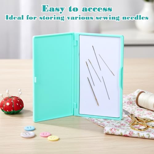 Magnetic Needle Holder, Magnetic Needle Case Rectangle Needles Tin Portable Sewing Needles Box for Pin Holders Organizer (Light Green)