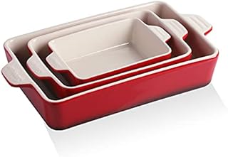 SWEEJAR Home Ceramic Bakeware-Set Baking-Dish Lasagna-Pans Casserole-Dish (Navy)