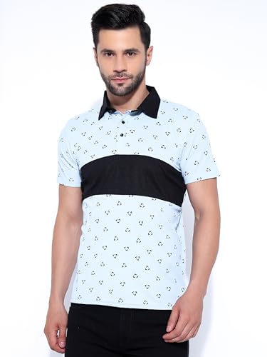 Image of Honky Tonky Men's Regular Fit Polo Neck Half Sleeve Printed Casual T-Shirt | Polo T-Shirt for Men