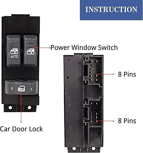 Miniatura 3 de Interruptor de control de ventana rico lado del conductor para Chevy Silverado GMC Sierra 1500 2500 2500 2500 HD 3500 2 puertas Pickup Truck de 2