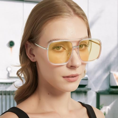 SODQW Oversized Aviator Sunglasses for Women Trendy Big Square Sun Glasses UV Protection 2025 Shades2
