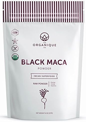 The Organique Co. Black Maca Root Powder - 8 Ounce - Certified Organic, Raw, Non-GMO Supplement - Energy, Stamina, and Memory - Sustainably Sourced from Peru