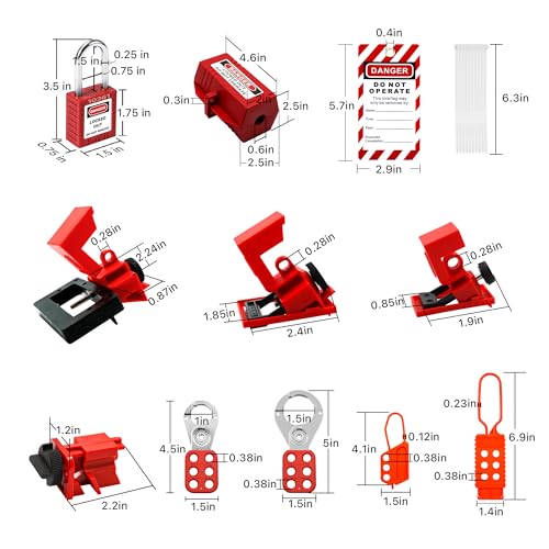 Boviisky U-U7131R Lockout Tagout Kit- Hasps Set thumb #1