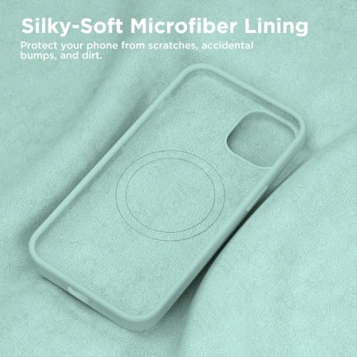 Image of DIZORO Magnetic for iPhone 17 Case, Compatible with MagSafe, Integrated Silicone Camera Control Cover, Thicken Shockproof Drop Protection Phone Case for 17, Mint Green
