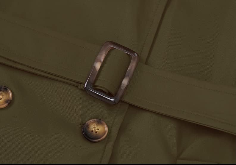 Chrisuno Women's Plus Size Double Breasted Trench Coats Mid-Length Belted Overcoat Dress Jacket with Detachable Hood - Image 5