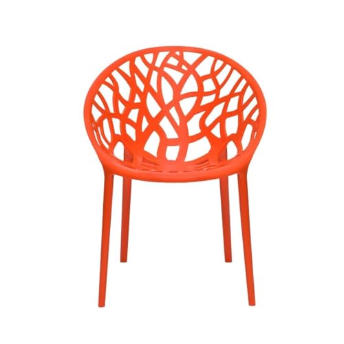 Image of activa Crystal Plastic Arm Chair | Stackable Indoor Outdoor Chair for Home, Balcony, Patio & Garden | Comfortable Designer Armrest Chair | Durable Plastic Seating Furniture (Orange, Set of 2)