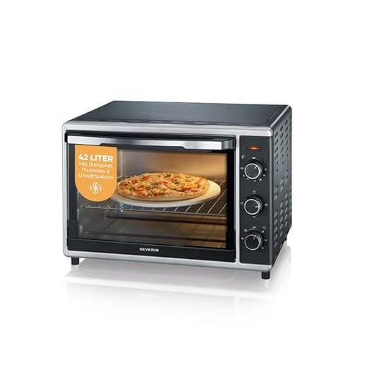 SEVERIN TO 2058 Back- und Toastofen mit Umluftfunktion (1.800 W, Inkl. Pizzastein, 42 L) silber /schwarz