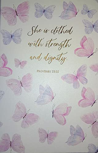 Image of Eccolo She is Clothed with Strength and Dignity: Proverbs 31:25 - Journal 5.5 inch W x 8.5 inch L x .5 inch H - 200 Page Notebook with Inspirational Bible Verses
