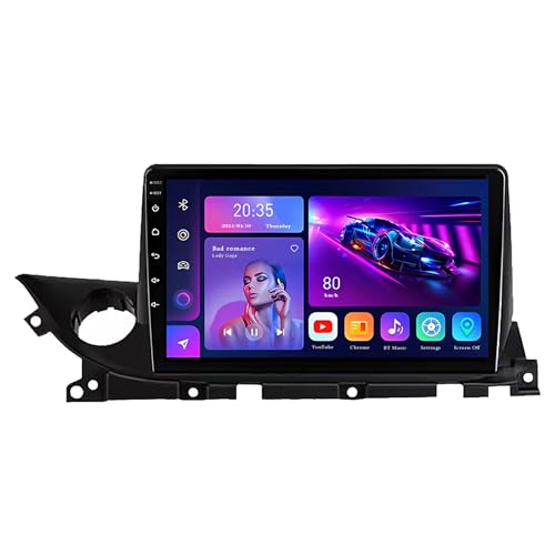 Genérico 9 Inch Android 14 Double DIN Touch Screen Car Stereo for Mazda 6 III GJ GL 2018-2021 with Wireless CarPlay Backup Camera Steering Wheel Controls GPS Navigation Bluetooth(L300(4+64G))