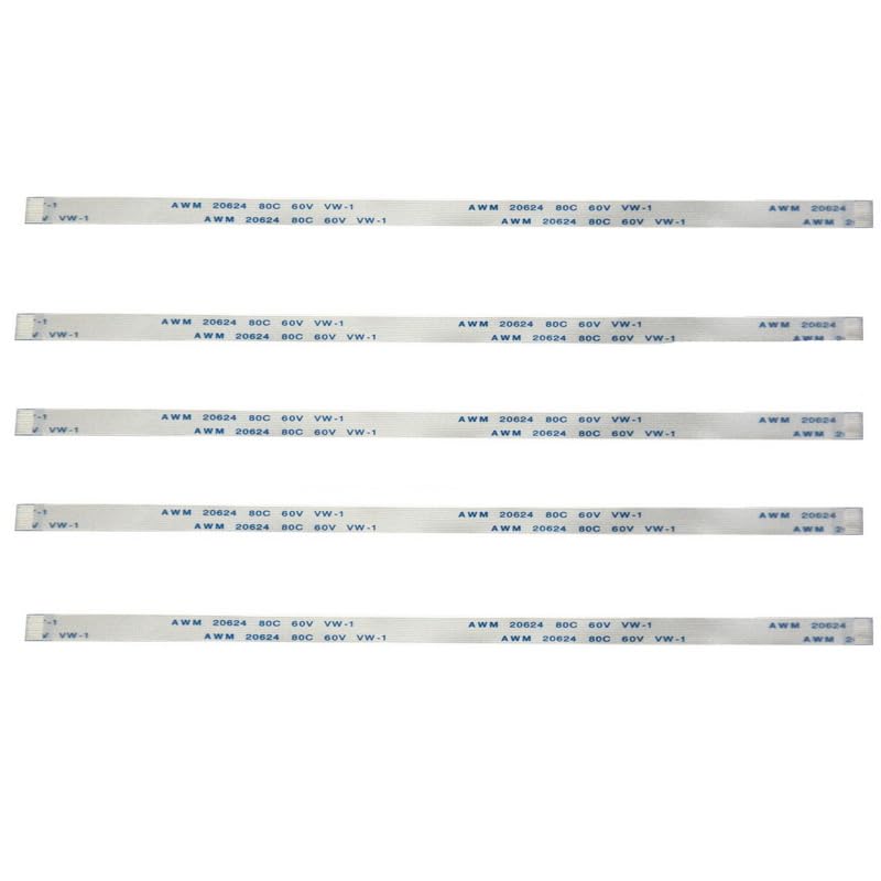 NJYTouch 10Pcs Type A 13Pin 0.5mm Pitch FFC Cable FPC Flexible Flat Cable AWM 20624 80C 60V VW-1 5/10/15/20/25/30/40/50 CM Same Side (25cm)